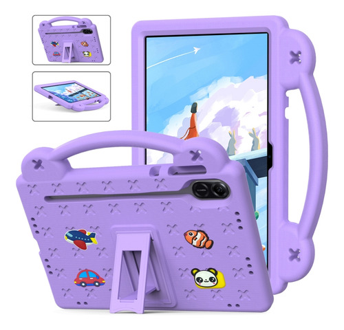 W Funda Eva Para Niños, Color Morado, Para Honor Pad X9