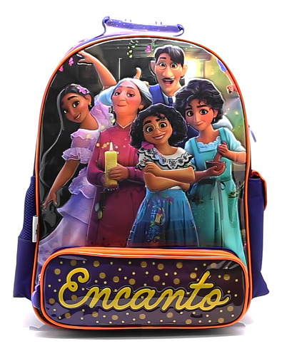 Mochila Escolar Encanto Disney Bruno Mirabel Color Azul Diseño de la tela Liso