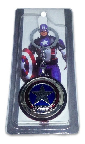 Llavero Metálico Escudo Capitán América Marvel Cómics