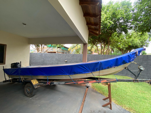 Barco Tupi Borda Alta Com Motor 25 Hp E Carreta