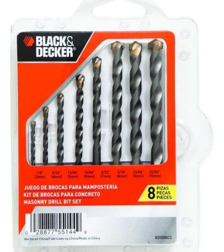 Set 8 Pzas Concreto Bd0080cs Black+decker