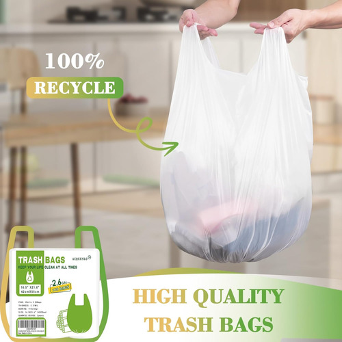 Bolsas De Basura Pequeñas 2.6 Galones Baño Con Asas -...