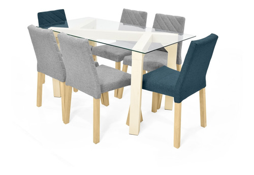 Set Comedor Beirut Miel Con 6 Sillas Cataluña