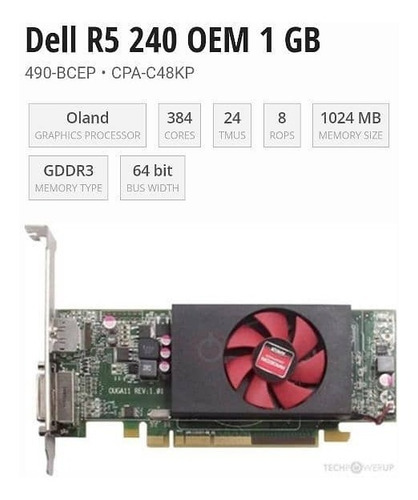 Imagen 2 de 3 de Tarjeta De Video Radeon R5 240 Oem Amd