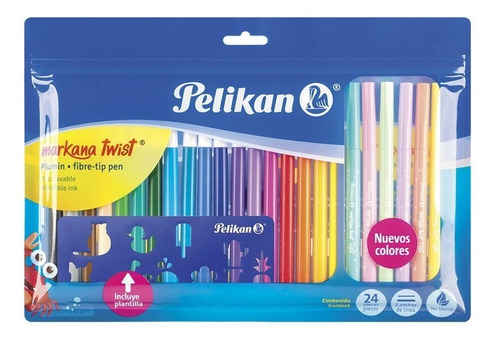 Marcadores Pelikan Markana Twist Surtidos X 24