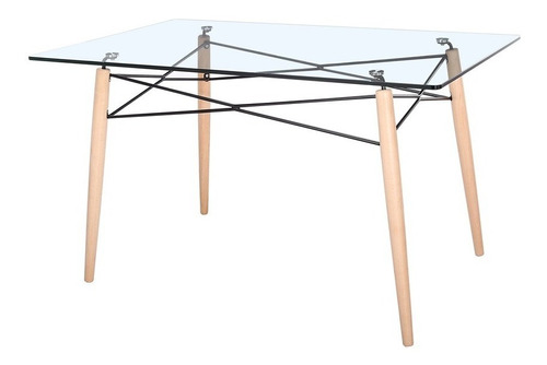 Mesa Comedor Eames Glass Coffee 120cm Vidrio Templado 