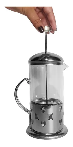 Cafetera Manual De Vidrio Y Acero Prensa Francesa 1000ml Bz3