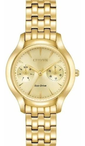 Citizen Drive Chandler Gold Fd4012-51p ............ Dcmstore Color de la correa Dorado Color del bisel Dorado Color del fondo Dorado