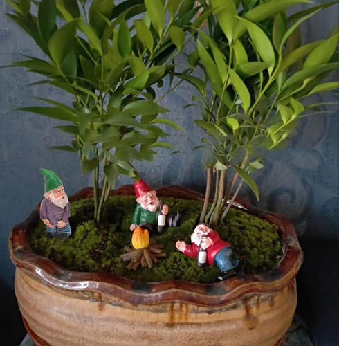 Tirifer 4pcs Miniature Garden Gnome Set, Wizard Gnome 3d Ena