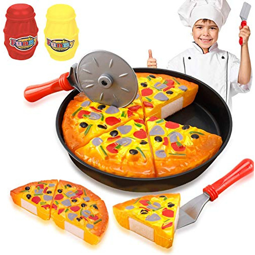 11 Pcs Fiesta De Pizza Juguete Niños, Set De Comida De...