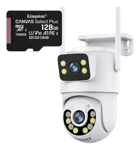 Kit Câmera Segurança Dupla Wifi Ip + Cartão Microsd 128gb