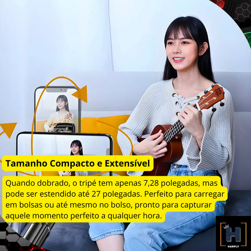 Bastão Selfie Tripé Ajustável Com Controle Para Smartphone