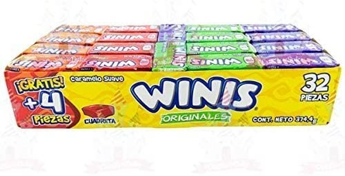Winis Chicloso Minis Originales Caramelo Suave Dulce 32 Pz