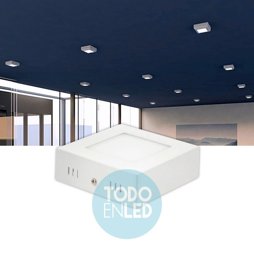 Imagen 2 de 7 de Plafón Panel Led Superficie Cuadrado 6w - Todoenled