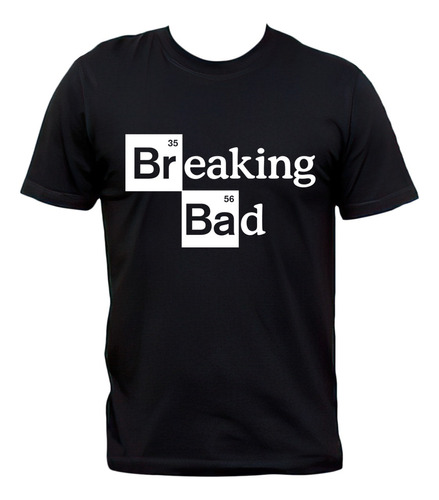 Remera Negra Breaking Bad Logo Quimica