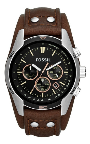 Imagen 1 de 10 de Reloj Caballero Fossil Ch2891 Color Café De Piel