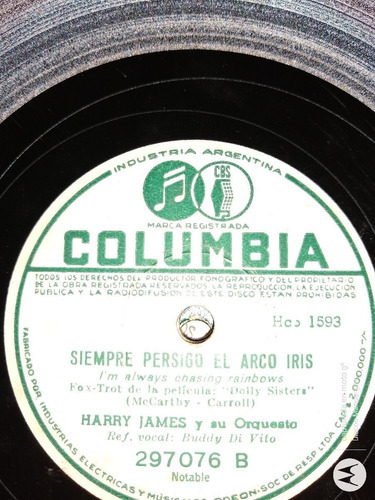 Pasta Harry James Orq B Di Vito Columbia C116