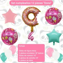 Comprar Set 12 Globos Decoración Cumpleaños Dona Donas Dulces 