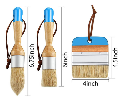 Pinceles Ovalados De Tiza Y Cera Para Pintura Acrílica, 3 Un