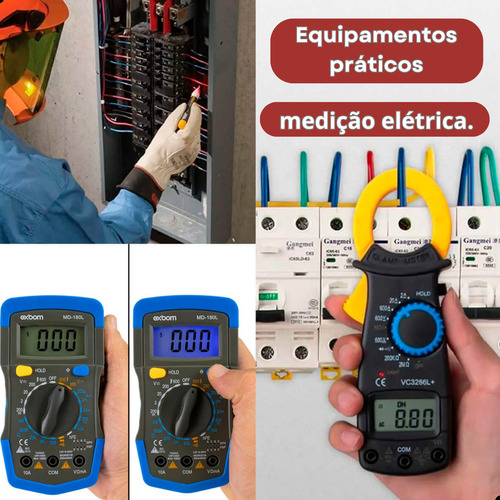 Kit Elétrico Profissional Com Alicate Amperímetro E Caneta