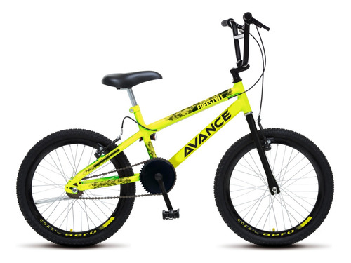 Bicicleta Cross Avance Freestyle Aro 20 Freios V-brakes Cor Amarelo