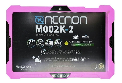 Tablet  Necnon M002K-2 Android 8.1 7" 8GB rosa y 1GB de memoria RAM