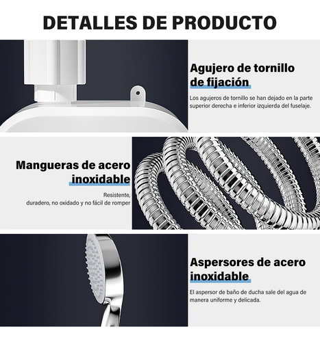 Calentador Agua Termostático Para Ducha3000w 110v Calentador