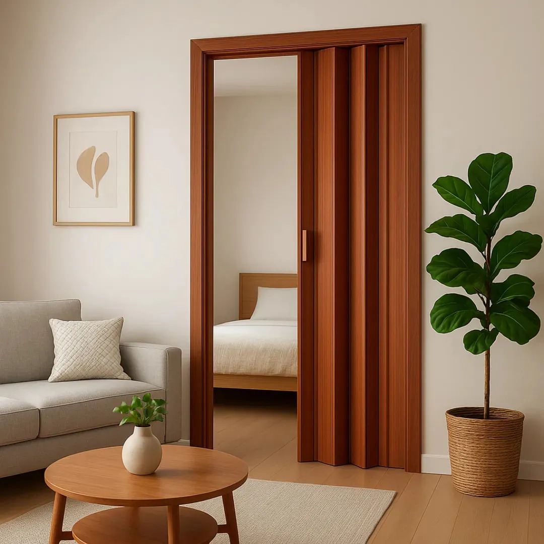 Porta Sanfonada Pvc Multilit 2,10cmx0,84cm cor Mogno