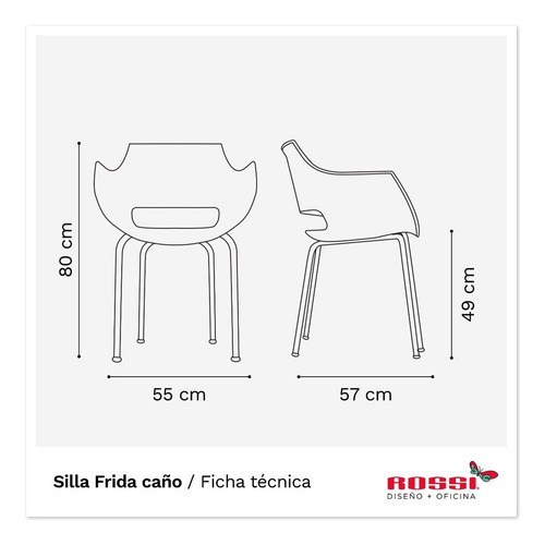 Silla Diseño Frida Alto Impacto Patas Blancas Rossi Estructura De La Silla Azul