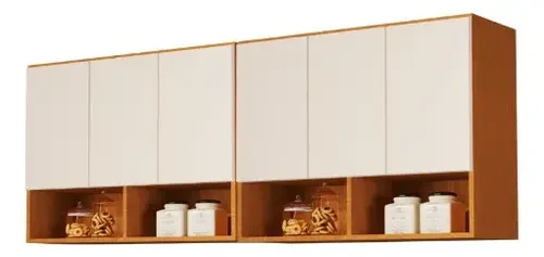 Armario Aéreo Organizador Multiuso Quarto Sala Bela 6 Portas