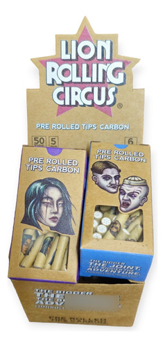 Pre Rolled Tips Carbon Lion Rolling Circus  5mm Filtros Arma