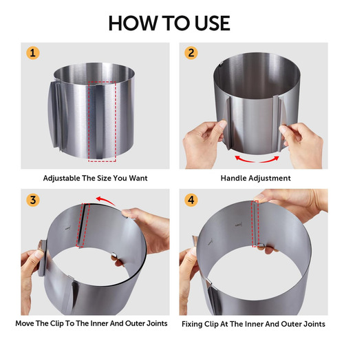 Juego De 3 Anillos De Mousse Para Tarta, 6 A 12 Pulgadas, An