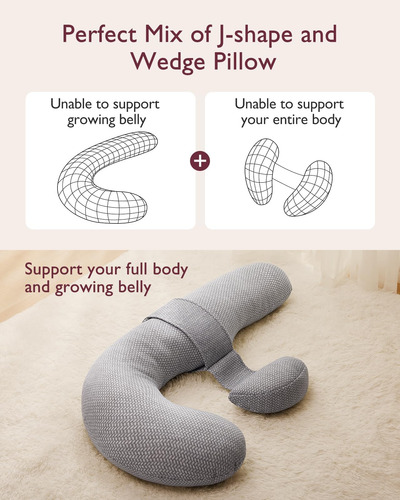 Almohada De Embarazo Original En Forma De F Gris Capa De Aire - Gris Nombre Del Diseño
