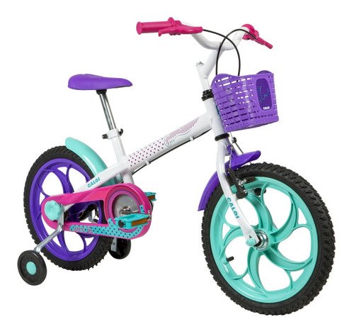 Bicicleta Caloi Ceci Aro 16 Infantil Feminina Branco