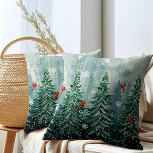 Funda De Cojín Decorativa De Árbol De Acuarela 18x18 Pulgada