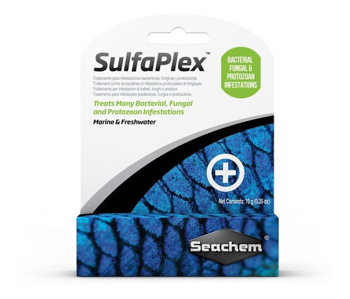 Sulfaplex  Bacterias Hongos Y Protozoos Peces  Seachem 10 Gr