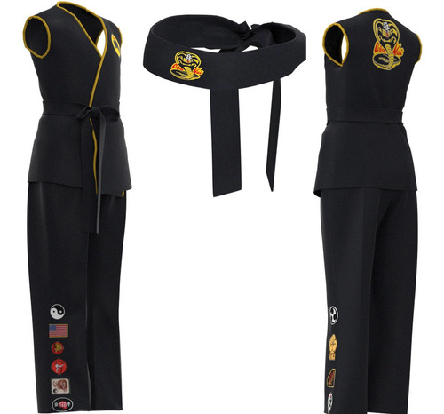 Traje De Taekwondo De Karate Kid Cobra Kai Kid 3piezas Juego