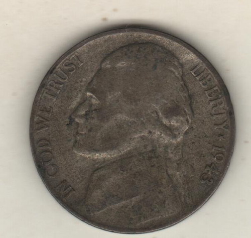 Estados Unidos Moneda 5 Centavos Año 1943 P - Km A192 - Vf