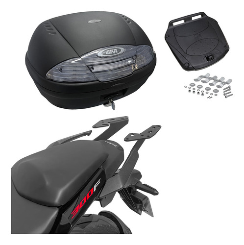 Baú Givi Cb 300f Twister 2023 E450nt 45 Litros + Bagageiro