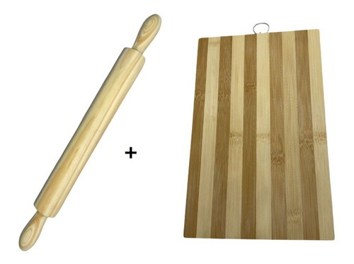 Set  Uslero Madera Amasar Pan + Tabla De Cocina