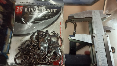 Anzuelos Live Bait M- Sports 3/0 Simple Para Señuelo-jig !!