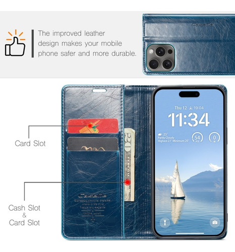 Funda De Cuero Clásica Para iPhone 16/16 Pro/plus/max