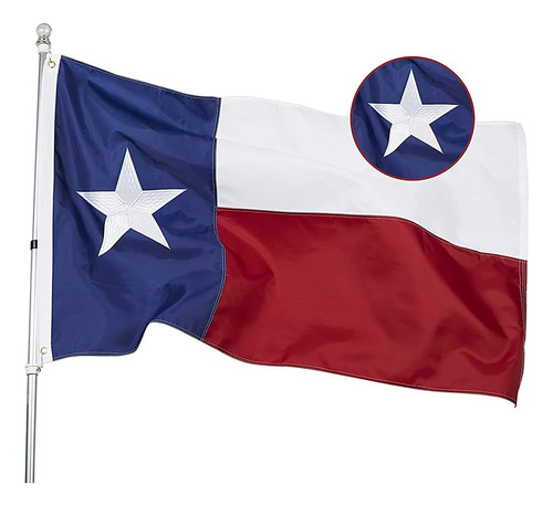 Bandera De Texas De 4 X 6 Pies  Rayas Bordadas De Estrellas