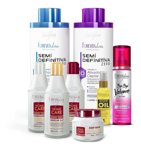 Kit Liso Dos Sonhos Forever Liss Com Semi Definitiva, Kit Home + Óleo De 3710ml