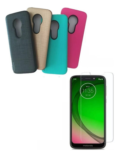 Protector Rejilla Mas Vidrio Templado Para Motorola G7 Play 