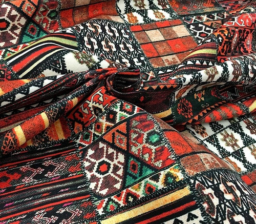  Kilim Da Anatólia, Tecido Para Estofamento Com Padrão Étnic