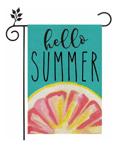  Beauty Hello Summer Garden Flag Pomelo De 12.0 X 18.0 in Do