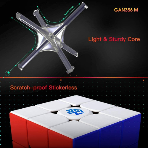 Gan 356 M, 3x3 Cubo De Velocidad Magnético Sin Pegatinas Gan