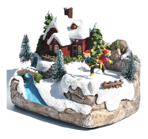 Mini Casa De Nieve De Navidad Estatua Ornamento Casa Regalo