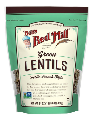 Bobs Red Mill Green Lentils 680g